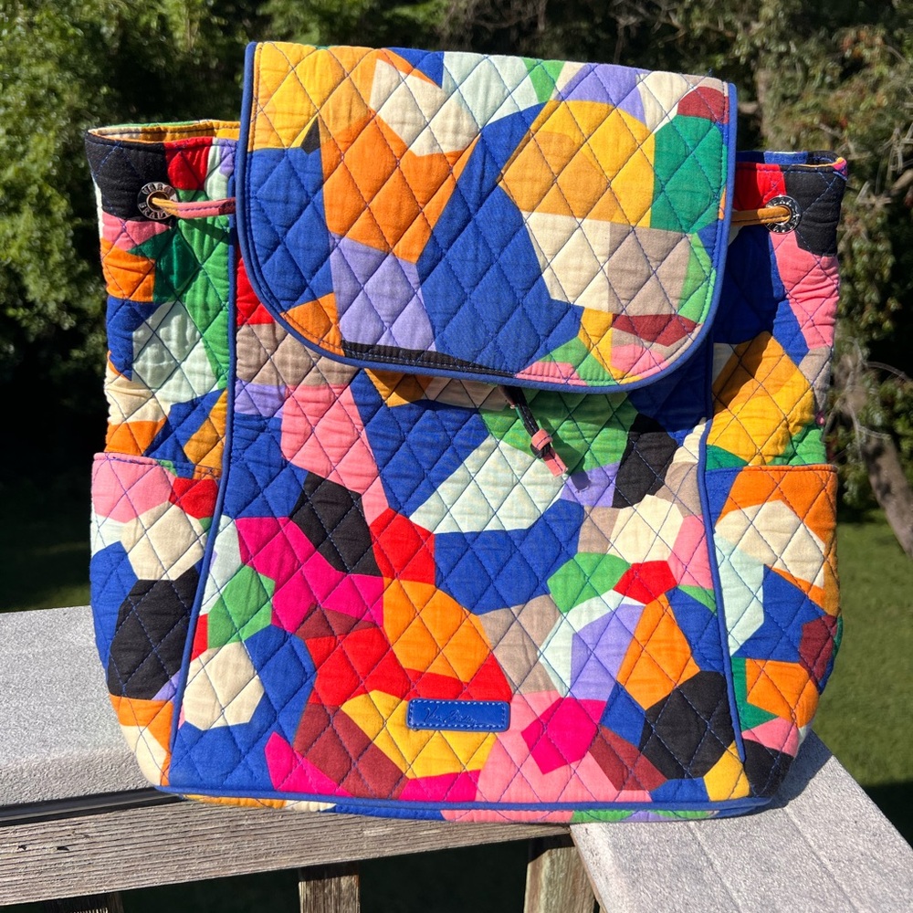 Multicolor Patchwork Quilted Backpack - image 1